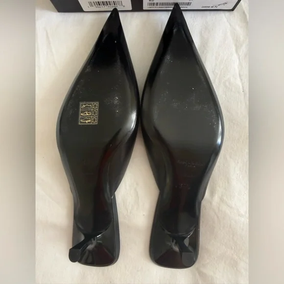 Saint Laurent Black Leather Pointed Mules UNWORN! LAST CHANCE PRIOR CONSIGNMENT! - Picture 3 of 4